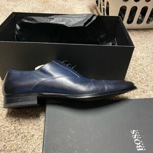 Hugo Boss Navy Blue Leather Shoes